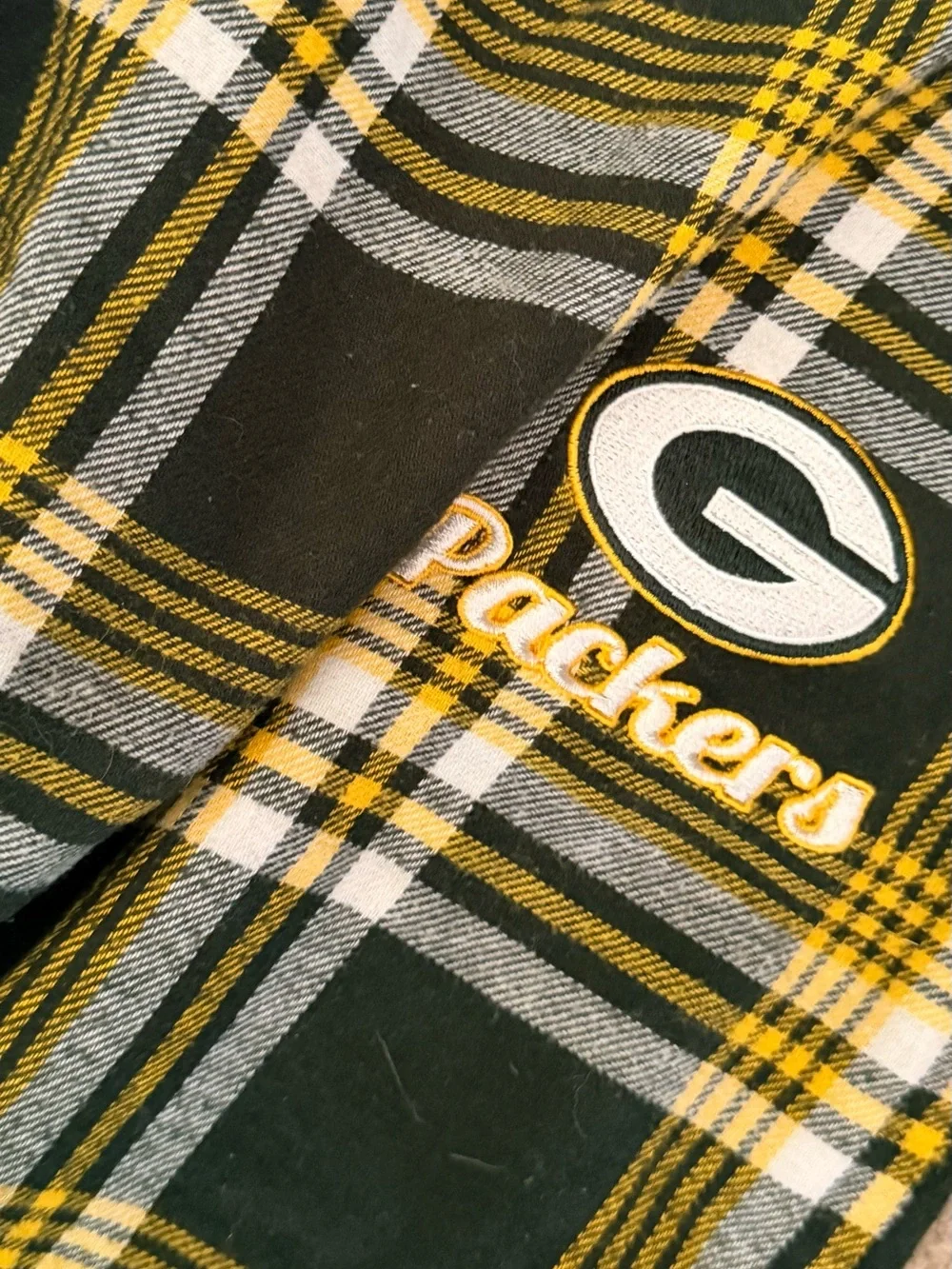 Women’s NFL Green Bay Packers Logo Flannel Pajama Pants w/ Tie Sz XL
